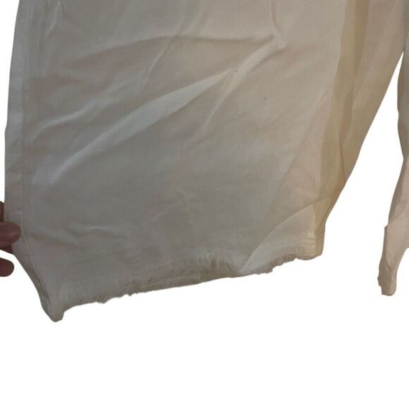 Cloth & stone white Tie waist raw hem wide leg size Small - Picture 5 of 6
